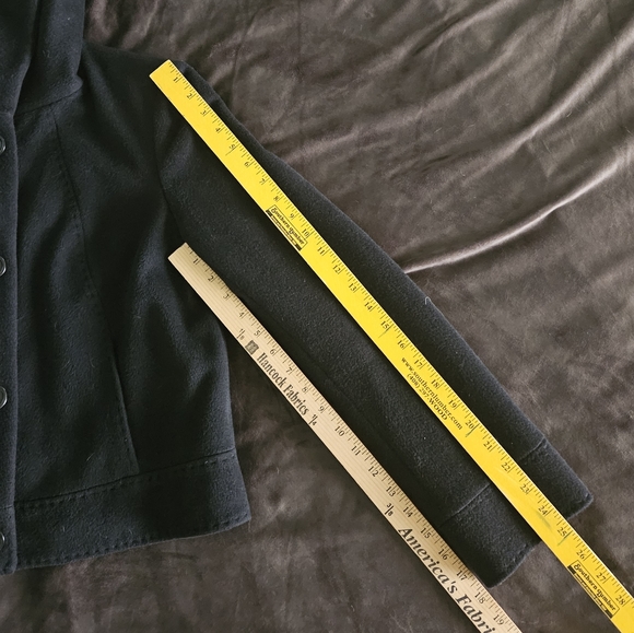 REISS Serge Black Cashmere Wool Crop Coat Jacket Size L - Picture 9 of 9